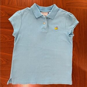 Masters Light Blue Girls Polo with Yellow Embroidered Logo Size Medium 8-10